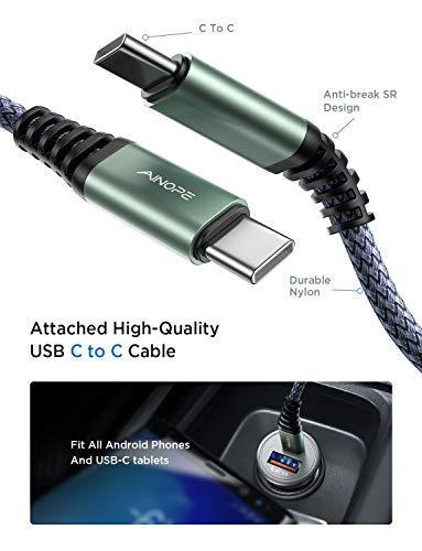 AINOPE USB C Car Charger Super Mini All Metal 36W Fast USB Car Charger PD&QC 3.0 Dual Port Car Adapter Compatible with iPhone 12/12 Pro/Max/Mini/iPhone 11/Pro/Max/XR/XS/Max/8, Galaxy S21/20/10-Silver - SHOP NO2CO2