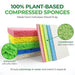 AIRNEX Biodegradable Cellulose Compressed Sponges - Pack of 16 Kitchen Sponges for Cleaning - Heavy Duty and Natural Multipurpose Household Cleaning Sponges Good for Kitchen, Bathroom, and Surfaces - SHOP NO2CO2