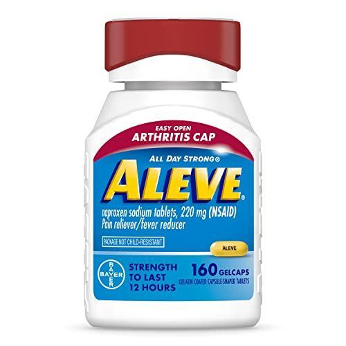 Aleve Gelcaps with Easy Open Arthritis Cap, Naproxen Sodium, Arthritis Pain Relief Medicine, Medication for Arthritis Pain, 160 Count - SHOP NO2CO2