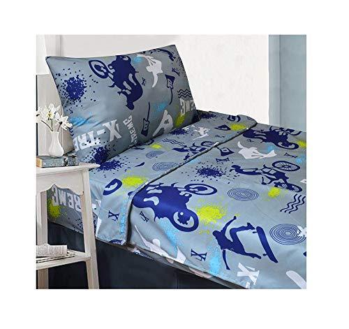 All American Kids X-TremeSports 4-Piece Full Sheet Set | Matching Comforter Set and Curtain Set Available - SHOP NO2CO2