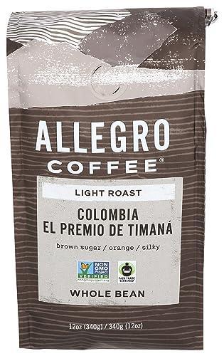 Allegro Coffee, Coffee Colombia El Premio De Timana Whole Bean, 12 Ounce - SHOP NO2CO2