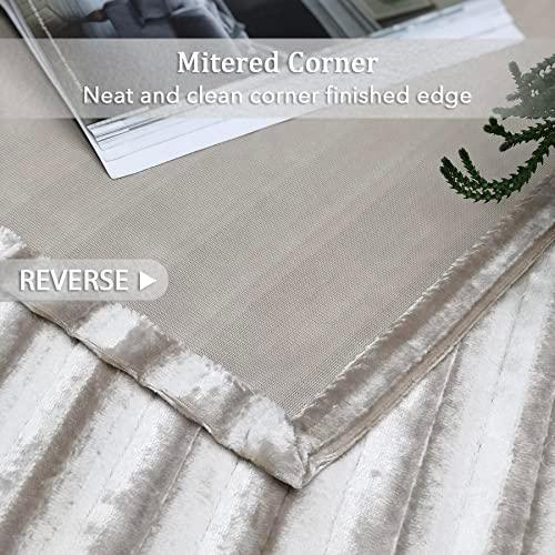 always4u Plush Velvet Curtains Luxury Velour Drapes for Living Room Bedroom Modern Shining Beautiful Window Treatment 2 Panels Beige 54 * 108 Inches - SHOP NO2CO2