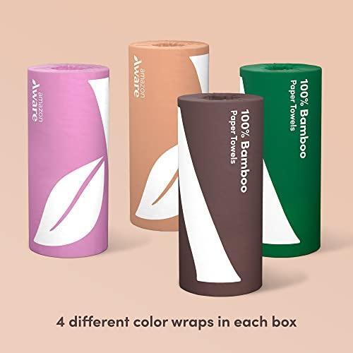 Amazon Aware 100% Bamboo Paper Towels, 12 Rolls, 2 ply, FSC Certified, 150 Sheets, 1800 Count, Pack of 12, Plastic-Free - SHOP NO2CO2