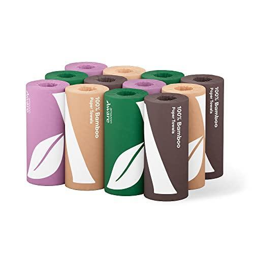 Amazon Aware 100% Bamboo Paper Towels, 12 Rolls, 2 ply, FSC Certified, 150 Sheets, 1800 Count, Pack of 12, Plastic-Free - SHOP NO2CO2