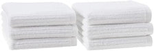 Amazon Aware 100% Organic Cotton Ribbed Bath Towels - Washcloths, 6-Pack, White - SHOP NO2CO2