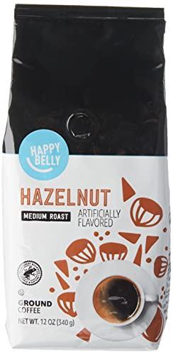 Amazon Brand - Happy Belly Hazelnut Flavored Ground Coffee, Medium Roast, 12 Ounce - SHOP NO2CO2