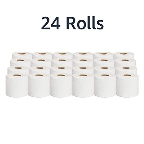 AmazonCommercial 2-Ply Ultra Plus Individually Wrapped Toilet Paper, Septic Safe, Compatible with Standard Dispensers, Unscented, 9600 Count, 24 Pack of 400 Sheets per Roll (4.1" x 3.6" Sheet), White - SHOP NO2CO2