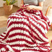 Amélie Home Chunky Knit Blanket Throw, Thick Soft Yarn Chunky Throw 50x60, Handmade Chenille Cable Knitted Crochet Throw Blanket, Warm Rope Knot Blanket for Couch Bed Sofa, Red White Stripe - SHOP NO2CO2