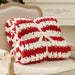 Amélie Home Chunky Knit Blanket Throw, Thick Soft Yarn Chunky Throw 50x60, Handmade Chenille Cable Knitted Crochet Throw Blanket, Warm Rope Knot Blanket for Couch Bed Sofa, Red White Stripe - SHOP NO2CO2