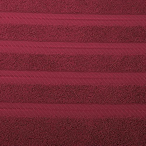 American Soft Linen 100% Turkish Carde Cotton 6 Piece Towel Set, 560 GSM Towels for Bathroom, Super Soft 2 Bath Towels 2 Hand Towels 2 Washcloths, Bordeaux Red - SHOP NO2CO2