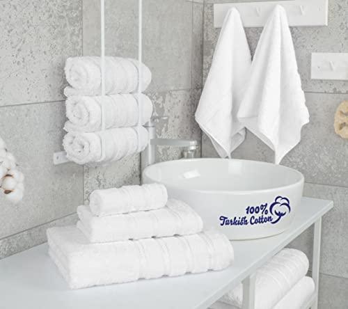 American Soft Linen Luxury 6 Piece Towel Set, 2 Bath Towels 2 Hand Towels 2 Washcloths, 100% Turkish Cotton Towels for Bathroom, White Towel Sets - SHOP NO2CO2