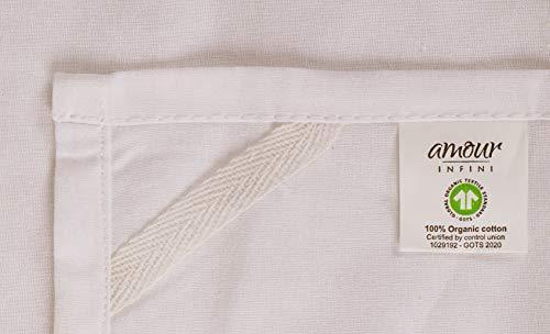 AMOUR INFINI Flour Sack Towels White | 6 Pack | 28 x 28 Inch | Multi-use Kitchen Towels, Dish Towels, Cloth Napkins |100% Ring Spun Cotton | Highly Absorbent Tea Towels for Embroidery - SHOP NO2CO2