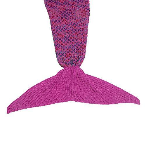 AmyHomie Mermaid Tail Blanket, Crochet Mermaid Blanket for Adults Soft All Seasons Sleeping Blankets Gift for Teen Girls Women(Rainbow,Adults) - SHOP NO2CO2