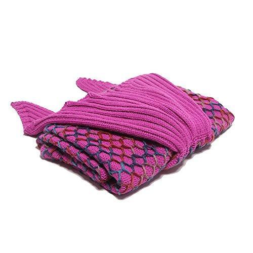 AmyHomie Mermaid Tail Blanket, Crochet Mermaid Blanket for Adults Soft All Seasons Sleeping Blankets Gift for Teen Girls Women(Rainbow,Adults) - SHOP NO2CO2