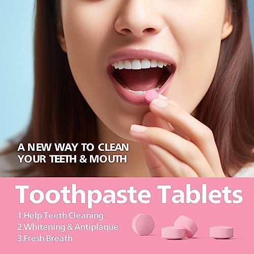 APPTRIN Toothpaste Tablets, 124 Pack Chewable Mouthwash Bite Tablets for Teeth Care, Whitening Toothpaste Tabs for Travel (Peach) - SHOP NO2CO2
