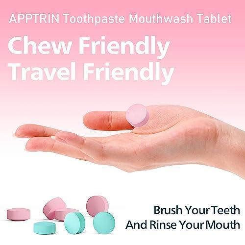 APPTRIN Toothpaste Tablets, 248 Pack Chewable Mouthwash Bite Tablets for Teeth Care, Whitening Toothpaste Tabs for Travel (Mix) - SHOP NO2CO2