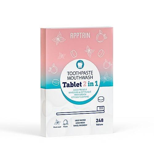 APPTRIN Toothpaste Tablets, 248 Pack Chewable Mouthwash Bite Tablets for Teeth Care, Whitening Toothpaste Tabs for Travel (Mix) - SHOP NO2CO2