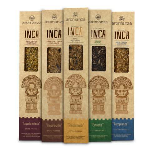 Aromanza Premium Inca Incense. 100% Sustainable. Therapeutic. Organic. Handcrafted. 3 Units. (Essence of India/Palo Santo) - SHOP NO2CO2