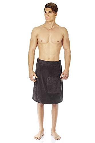 Arus Men's Robe GOTS Certified Organic Turkish Cotton Bathrobe Adjustable Closure Shower and Bath Wrap - SHOP NO2CO2