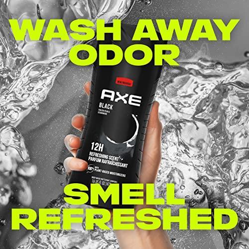 AXE Body Wash 12h Refreshing Scent Cleanser Black Frozen Pear and Cedarwood Men's Body Wash with 100 percent Plant-Based Moisturizers 16 oz - SHOP NO2CO2