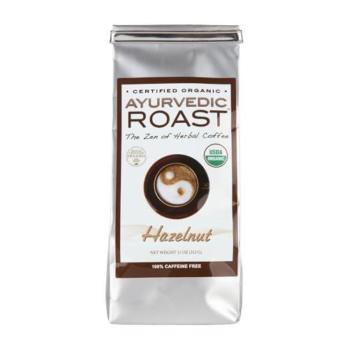 Ayurvedic Roast - Organic Coffee Substitute Caffeine Free Grain Beverage Immunity Booster Antioxidant Adaptogenic Herbal Blend Non Acidic Coffee Alternative with Barley Chicory Ashwagandha Brahmi - Hazelnut - SHOP NO2CO2