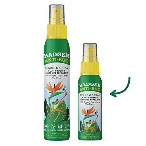 Badger - Anti-Bug Shake & Spray, DEET-Free Natural Bug Spray, Eco-Friendly, Certified Organic Mosquito Spray, Great for Kids, Insect Repellent, 2.7 Fl Oz - SHOP NO2CO2