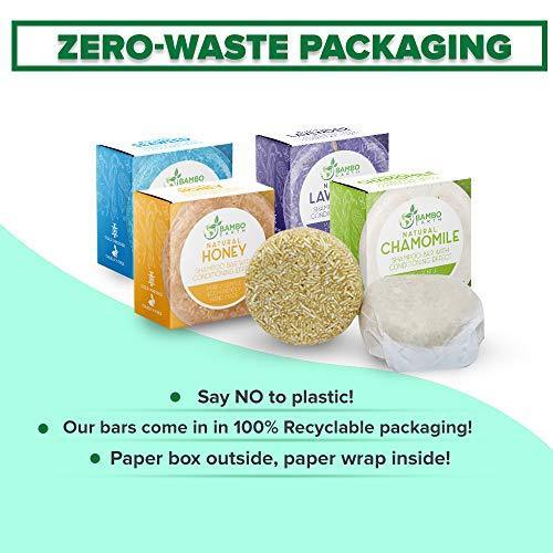 BAMBOEARTH Solid Shampoo Bar And Conditioner Effect Hair Soap – 100% Organic Shampoo Bars For Hair With All Natural Plant Based Essential Oils And Zero Waste Biodegradable Packaging (Coconut) - SHOP NO2CO2