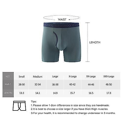 BAMBOO COOL Men's Underwear Boxer Briefs Soft Bamboo Viscose Breathable Performance Underwear for Men 4 Pack - SHOP NO2CO2