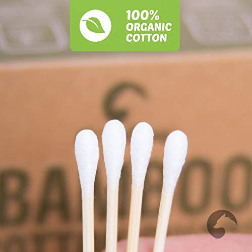 Bamboo Cotton Swabs 500 Count | Biodegradable & Organic Wooden Cotton Buds | Double Tipped Ear Sticks | 100% Eco-Friendly & Natural | Perfect for Ear Wax Removal, Arts & Crafts, Removing Dust & Dirt… - SHOP NO2CO2