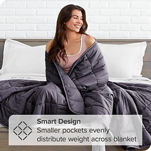 Bare Home Weighted Blanket Queen Size 17lb (60" x 80") for Adults - Minky Fleece - Premium Heavy Blanket Nontoxic Glass Beads (Eggplant, 60"x80") - SHOP NO2CO2