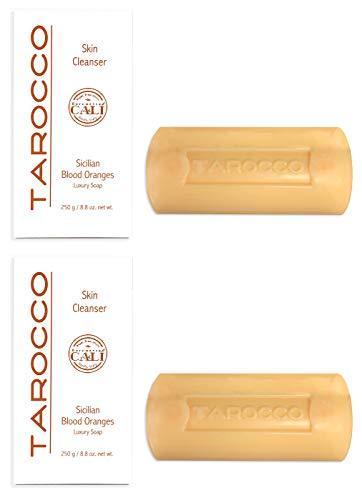 Baronessa Cali's Tarocco Skin Cleanser Sicilian Blood Orange Luxury Soap 8.8 Ounce – Pack of 2 - RSPO Certified Sustainable Palm Oil, EDTA-Free - SHOP NO2CO2