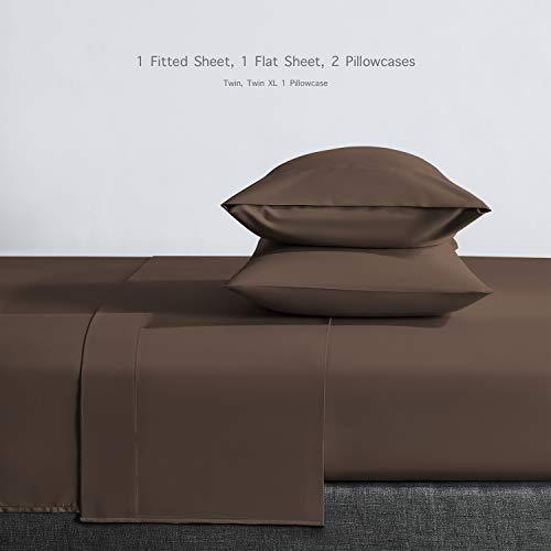 BASIC CHOICE Brushed Microfiber Bed Sheet Set, Brown, Queen, 4 Pieces - SHOP NO2CO2