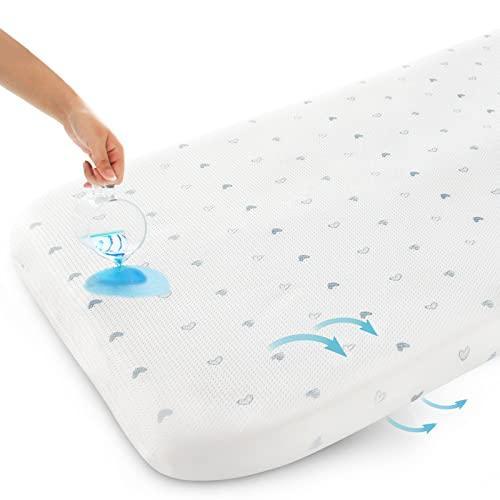 Bassinet Mattress Pad 33" x 20" Fits Mika Micky, Baby Delight, Koolerthings and Other Bedside Sleeper Bassinet, Waterproof Lining Breathable Soft, Baby Foam with Removable Zippered Cover - SHOP NO2CO2