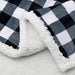 BEAUTEX Sherpa Fleece Flannel Throw Blanket, Super Soft Warm Buffalo Plaid Plush Blankets and Throws, Lightweight Cozy Fuzzy Blanket for Couch Sofa Bed (Black, Throw 50" x 60") - SHOP NO2CO2