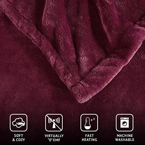 Beautyrest Heated Electric Blanket for Cold Weather, Fast Heating Heated Blanket, Auto Shut Off, Virtually Zero EMF, Multi Heat Setting, UL Certified, Red Queen (90 inx84 in) - SHOP NO2CO2