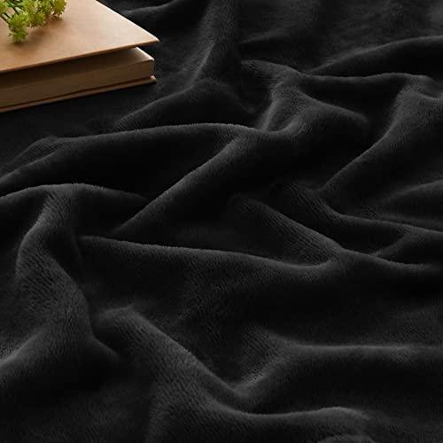 BEDELITE Fleece Blanket Black Throw Blankets for Couch & Bed, Plush Cozy Fuzzy Blanket 50" x 60", Super Soft & Warm Blankets for Fall and Winter - SHOP NO2CO2