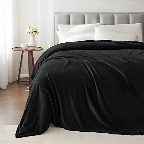 BEDELITE Fleece Blanket Black Throw Blankets for Couch & Bed, Plush Cozy Fuzzy Blanket 50" x 60", Super Soft & Warm Blankets for Fall and Winter - SHOP NO2CO2