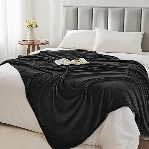 BEDELITE Fleece Blanket Black Throw Blankets for Couch & Bed, Plush Cozy Fuzzy Blanket 50" x 60", Super Soft & Warm Blankets for Fall and Winter - SHOP NO2CO2