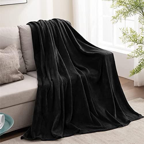 BEDELITE Fleece Blanket Black Throw Blankets for Couch & Bed, Plush Cozy Fuzzy Blanket 50" x 60", Super Soft & Warm Blankets for Fall and Winter - SHOP NO2CO2