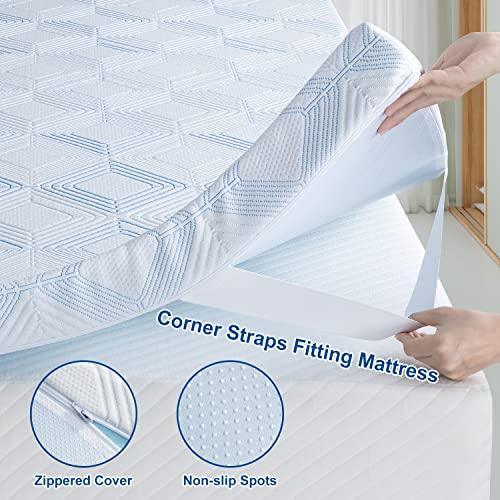 BedStory Queen Mattress Topper, 3 inch Memory Foam Mattress Topper, Gel-Infused Firm Bed Topper with Anti-Slip Removable&Breathable Cover for Back Pain, Pressure Relieve, CertiPUR-US(60" x80") - SHOP NO2CO2