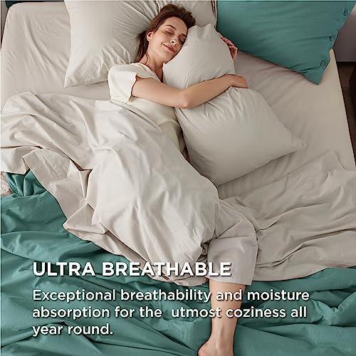 Bedsure 100% Cotton Sheets King Size - Soft Percale Sheets, 4 Pieces White Sheet Set, Breathable Cooling King Sheets, Cotton Bed Sheets with Deep Pocket Up to 16", Bedding Sheets & Pillowcases - SHOP NO2CO2