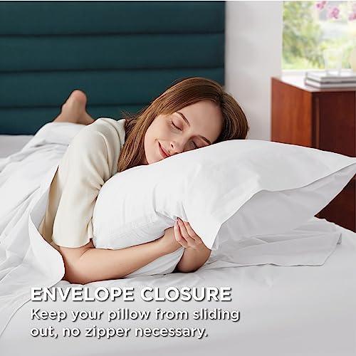 Bedsure 100% Cotton Sheets King Size - Soft Percale Sheets, 4 Pieces White Sheet Set, Breathable Cooling King Sheets, Cotton Bed Sheets with Deep Pocket Up to 16", Bedding Sheets & Pillowcases - SHOP NO2CO2