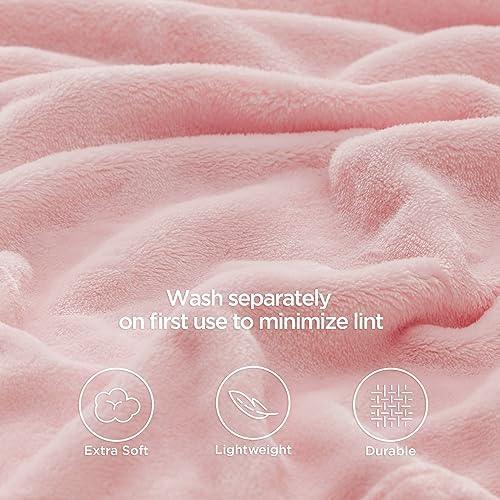 Bedsure Fleece Blanket Throw Pink - 300GSM Blankets for Couch, Sofa, Bed, Soft Lightweight Plush Cozy and Throws Toddlers, Kids, Girls - SHOP NO2CO2