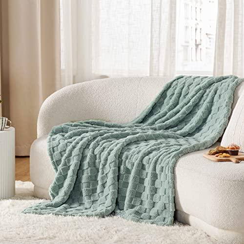 Bedsure Fleece Throw Blanket for Couch - Super Soft Cozy Blankets for Women, Cute Small Blanket for Girls, Sage Green, 50x60 Inches - SHOP NO2CO2