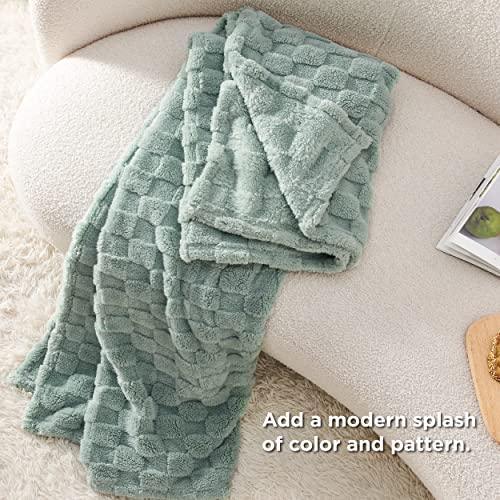 Bedsure Fleece Throw Blanket for Couch - Super Soft Cozy Blankets for Women, Cute Small Blanket for Girls, Sage Green, 50x60 Inches - SHOP NO2CO2