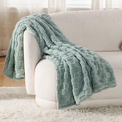 Bedsure Fleece Throw Blanket for Couch - Super Soft Cozy Blankets for Women, Cute Small Blanket for Girls, Sage Green, 50x60 Inches - SHOP NO2CO2