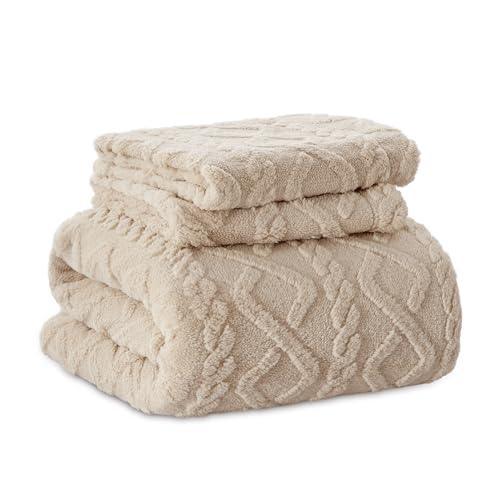 Bedsure Fluffy Comforter Cover Set - Faux Fur Duvet Cover Queen Size, Deep Beige Plush Quilt Cover, 3 Pieces,1 Duvet Cover (90"x90") with Zipper Closure & 2 Pillow Shams, Comforter Not Included - SHOP NO2CO2