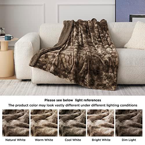 Bedsure Fuzzy Blanket Twin Size - Brown, Soft and Comfy Sherpa, Plush and Furry Faux Fur, Reversible Twin Blankets for Couch, Sofa and Bed, 60x80 Inches - SHOP NO2CO2