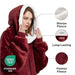 Bedsure Wearable Blanket Hoodie with Sleeves - Sherpa Hooded Blanket Adult as Warm Gifts for Girlfriend Women Mom, Winter Sweatshirt Blanket with Giant Pocket (Small, Burgundy) - SHOP NO2CO2