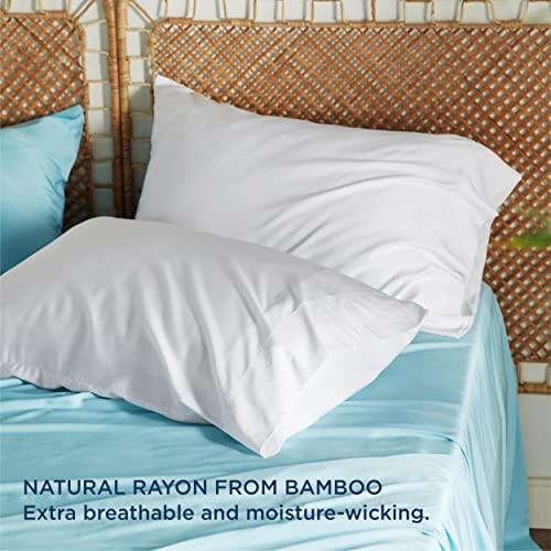 Bedsure White Pillow Cases Queen Size Set of 2, Rayon Derived from Bamboo Cooling Pillowcase, Silky Soft & Breathable Pillow Cover with Envelope Closure for Kids, Gifts for Men or Women, 20x30 Inches - SHOP NO2CO2